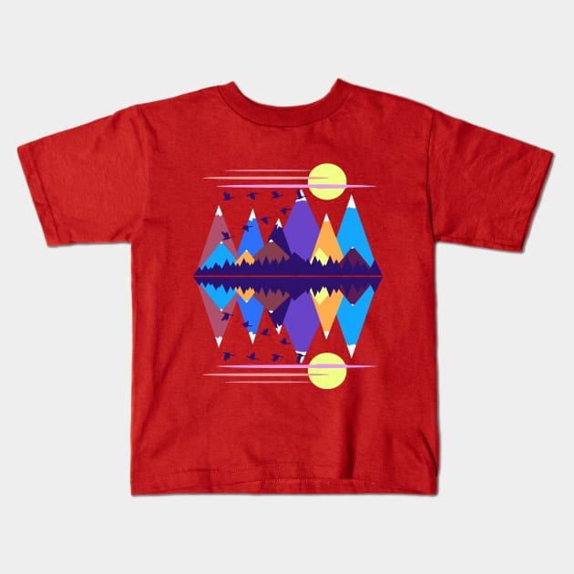 Mountain Scene #1 Kids T-Shirt by RockettGraph1cs